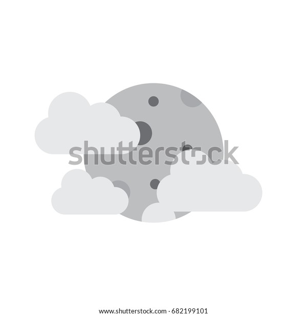 full moon. Clouds, white
background