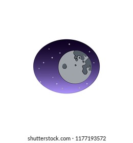 full moon colored illustration. Element of Halloween for mobile concept and web apps. Colored full moon illustration can be used for web and mobile