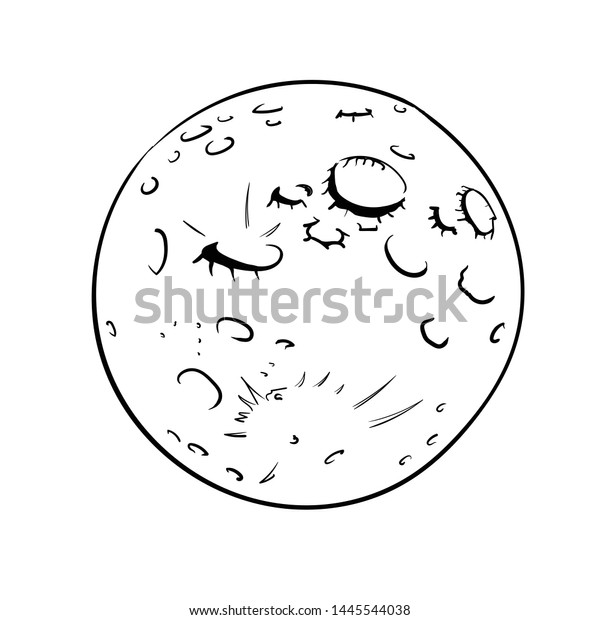 Full Moon Craters Vector Illustration Hand Stock Vector (Royalty Free ...