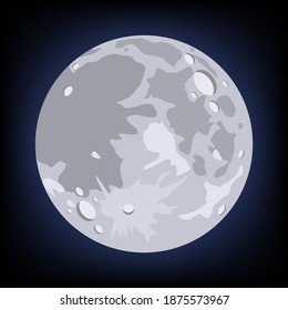 Full moon in the dark sky background vector