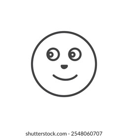 Full moon face icon Logo symbol outline set