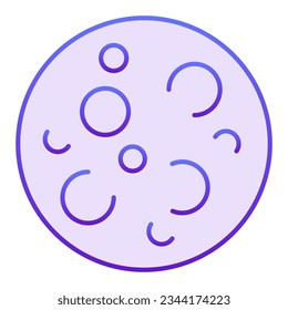 Full moon flat icon. Moon with craters violet icons in trendy flat style. Space gradient style design, designed for web and app. Eps 10