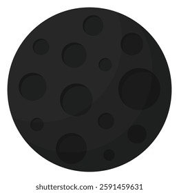 Full moon flat icon vector isolated on white background.