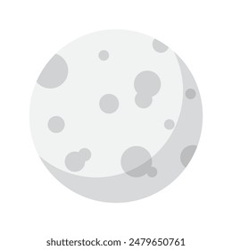 Full Moon Flat Illustration on white background.