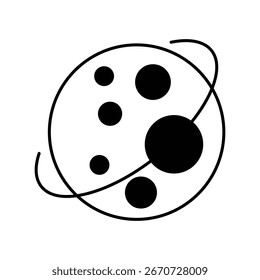 Full moon glyph icon with white background vector stock illustration