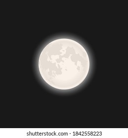 Full moon graphic symbol. Light of the Moon graphic poster. Vector illustration