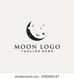 full moon and half moon logo, using logo vector icon concept design and symbol illustration