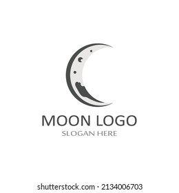 full moon and half moon logo, with logo vector icon concept design and symbols