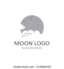 full moon and half moon logo, with logo vector icon concept design and symbols