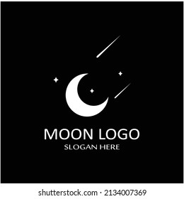 full moon and half moon logo, with logo vector icon concept design and symbols