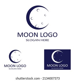 full moon and half moon logo, with logo vector icon concept design and symbols