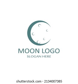 full moon and half moon logo, with logo vector icon concept design and symbols