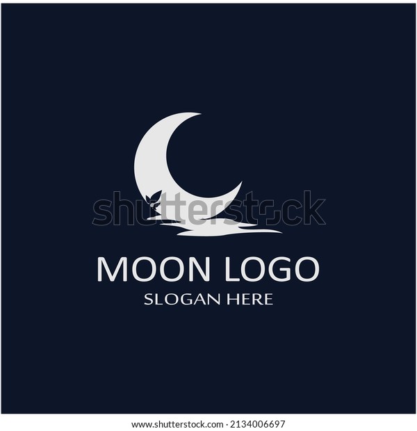 full moon and half moon logo, with logo vector
icon concept design and
symbols