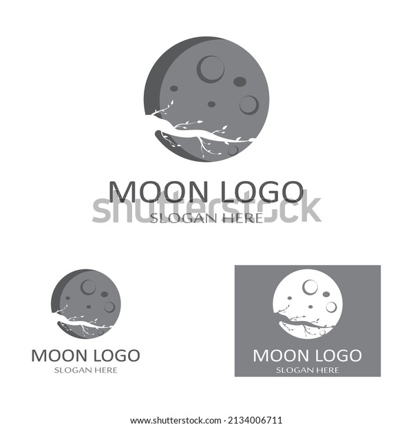 full moon and half moon logo, with logo vector
icon concept design and
symbols