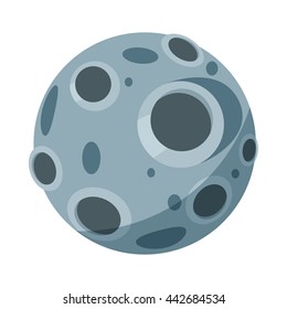 Full moon icon in cartoon style on a white background