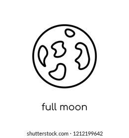 Full moon icon from collection., editable outline stroke vector illustration