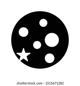 Full moon icon. Earth satellite sign
