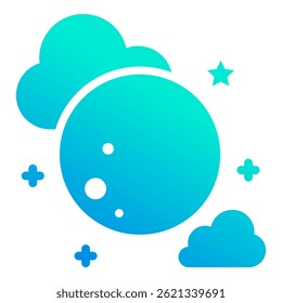 Full Moon Icon Element For Design
