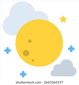 Full Moon Icon Element For Design
