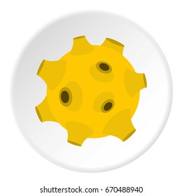 Full moon icon in flat circle isolated vector illustration for web