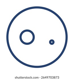 Ícone de lua cheia ilustração plana logotipo de contorno