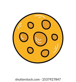 Full Moon icon islote white background vector stock illustration