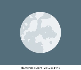 Full Moon Icon. Full moon night icon in flat style.