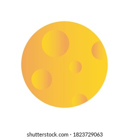 full moon icon over white background, flat style, vector illustration