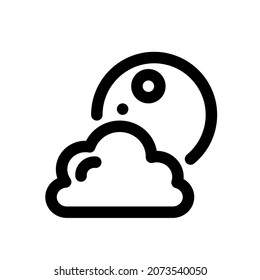 Full moon icon, simple vector line style, editable stroke