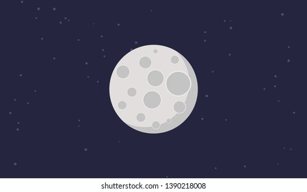Full moon icon and stars 