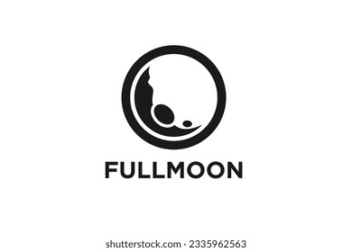 Full moon icon symbol space universe planet luna element logo design