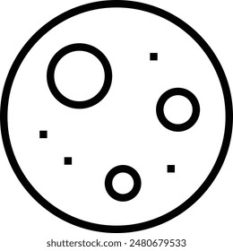 full moon icon. Thin linear style design isolated on white background
