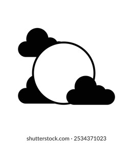 full moon icon with white background vector stock illustration
