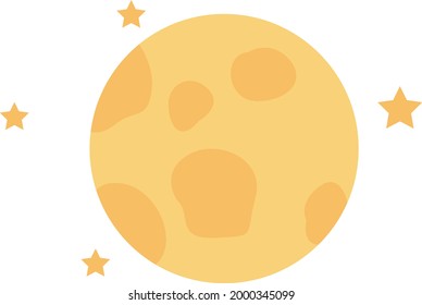 Full moon, illustration, on a white background.