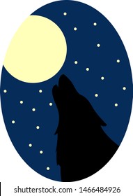 Full moon, illustration, vector on white background.