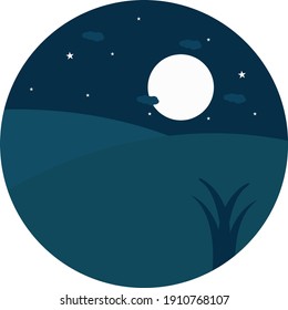 Full moon, illustration, vector on a white background.