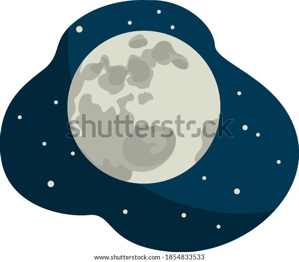 Full moon,\
illustration, vector on white\
background