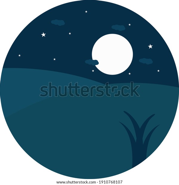 Full
moon, illustration, vector on a white
background.
