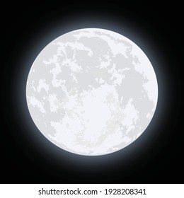 full moon isolated on background, vector illustration