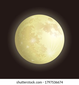 Full moon, isolated on black background