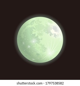 Full moon, isolated on black background