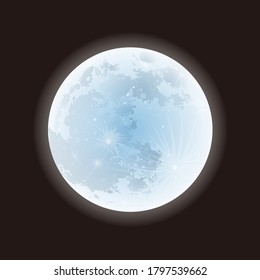 Full moon, isolated on black background