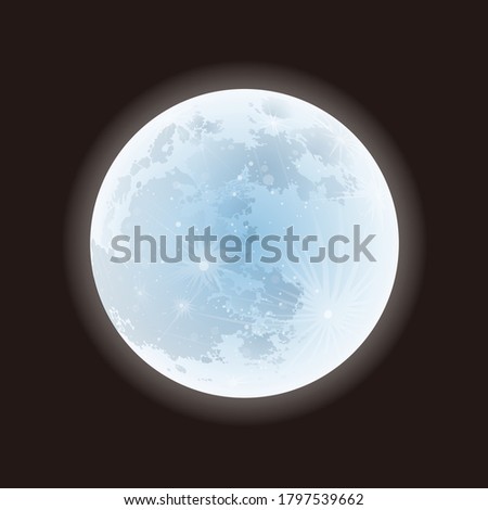 Full moon, isolated on black background