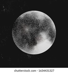 Full moon isolated on dark background. Magic vector elements