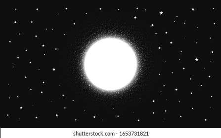 Full moon isolated on dark background. Magic vector elements