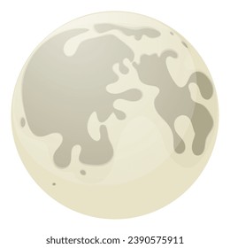 Full moon isolated over transparent background