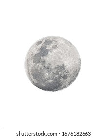 full moon isolated over white background.