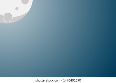 full moon light night dark background vector illustration