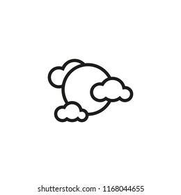 Full moon line icon. Clouds, dramatic, moonlight. Halloween concept. Vector illustration can be used for topics like sky, astrology, nature
