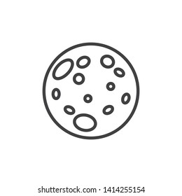 Full moon line icon. linear style sign for mobile concept and web design. Moon planet outline vector icon. Symbol, logo illustration. Vector graphics